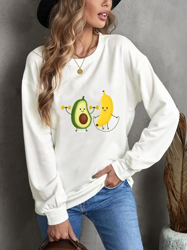 

Avocado Sweet Fruit 90s Graphic Sweatshirts Women Wear Print Fashion Clothes Casual Clothing Autumn Spring Pullovers