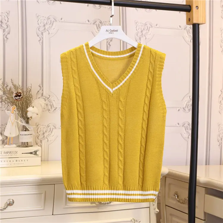 Женский свитер жилет пуловер осенне-зимние свободные свитера с V-образным