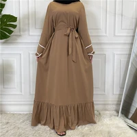 wepbel pleated muslim abaya dress for women ramadan islamic clothing kaftan loose large hem muslim robe dress turkey caftan