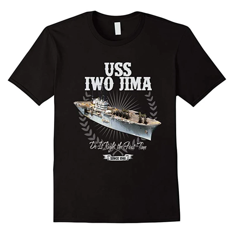 

Wasp-class Amphibious Assault Ship The Iwo Jima LHD 7 T-Shirt Summer Cotton Short Sleeve O-Neck Mens T Shirt New S-3XL