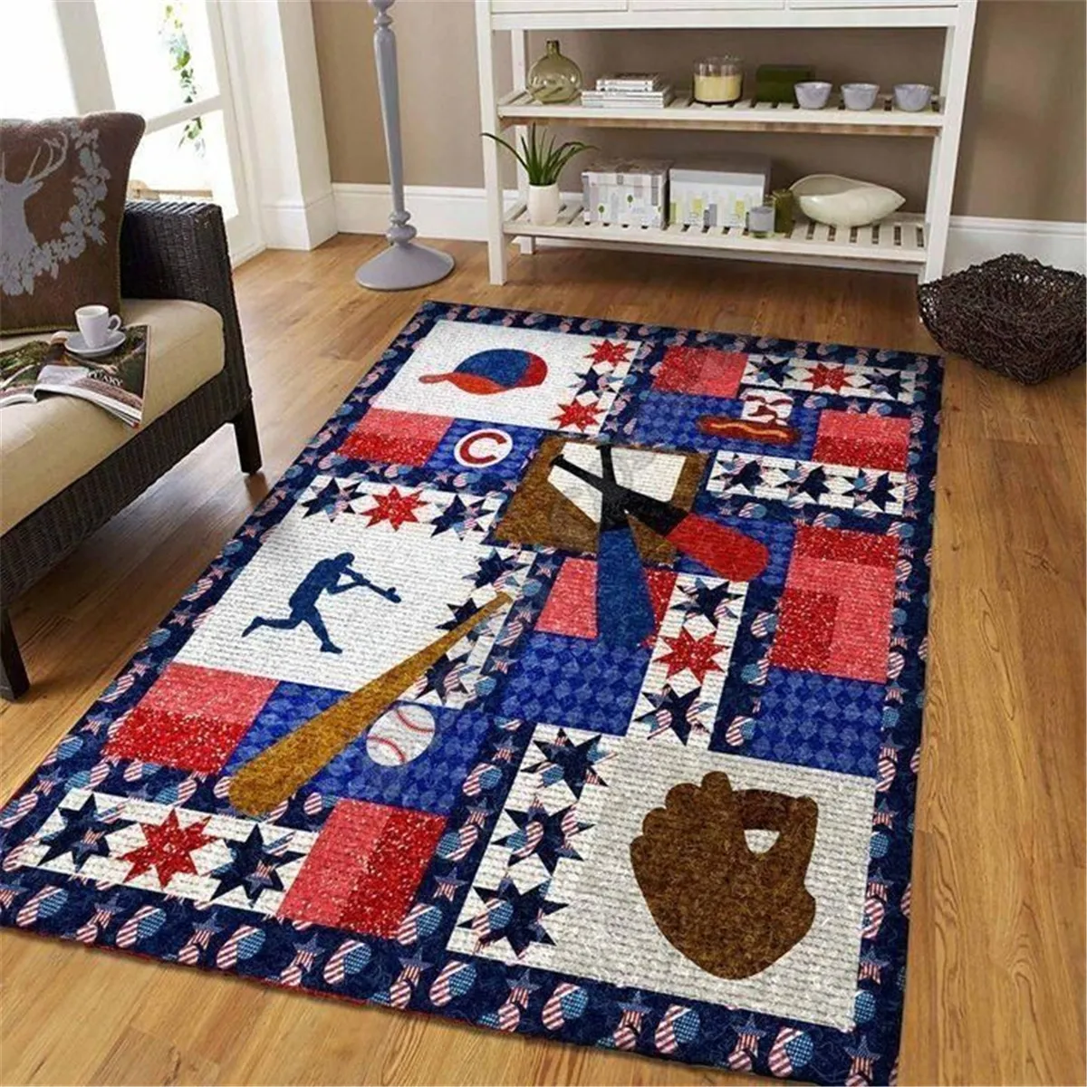 

Baseball Rectangle Rug 3D All Over Printed Rugs Mat Rugs Anti-slip Carpet Home Decoration