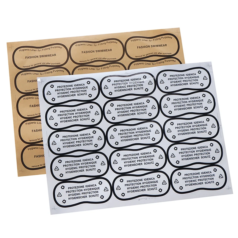 30 шт./лот гигиеническая этикетка, прозрачная лента, купальники, нижнее белье, купальники, нижнее белье, клейкие бикини, наклейки с этикетками 4x10 см 2022