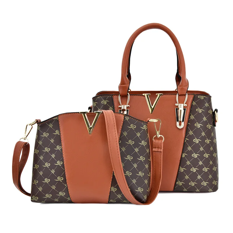 

Комплект женских сумок из 2 предметов, кожаная женская сумка-тоут, женская сумка на плечо для женщин, 2021, сумка-мессенджер, Sac A Main