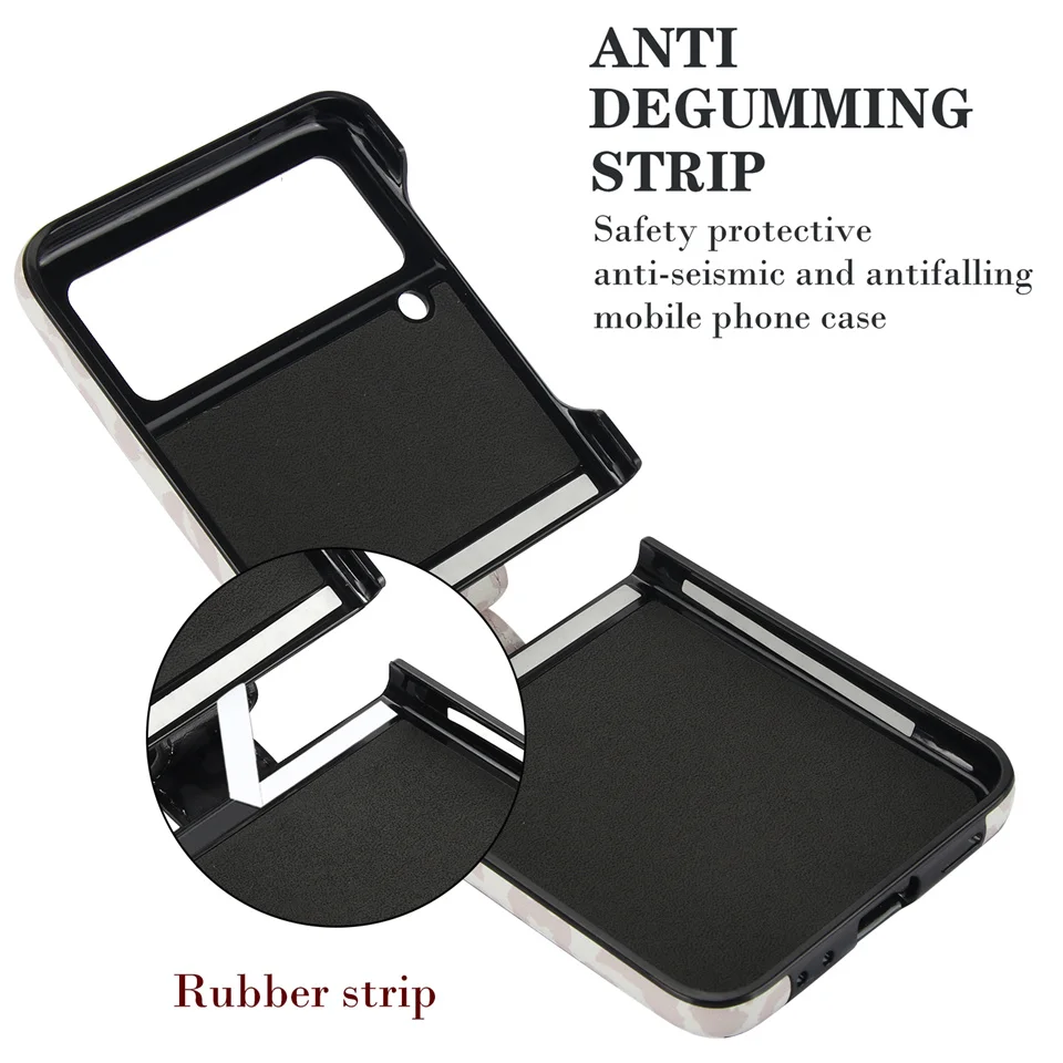 Матовый кожаный чехол с кольцом-держателем для Samsung Galaxy Z Flip 5 4 3 Flip5 P4