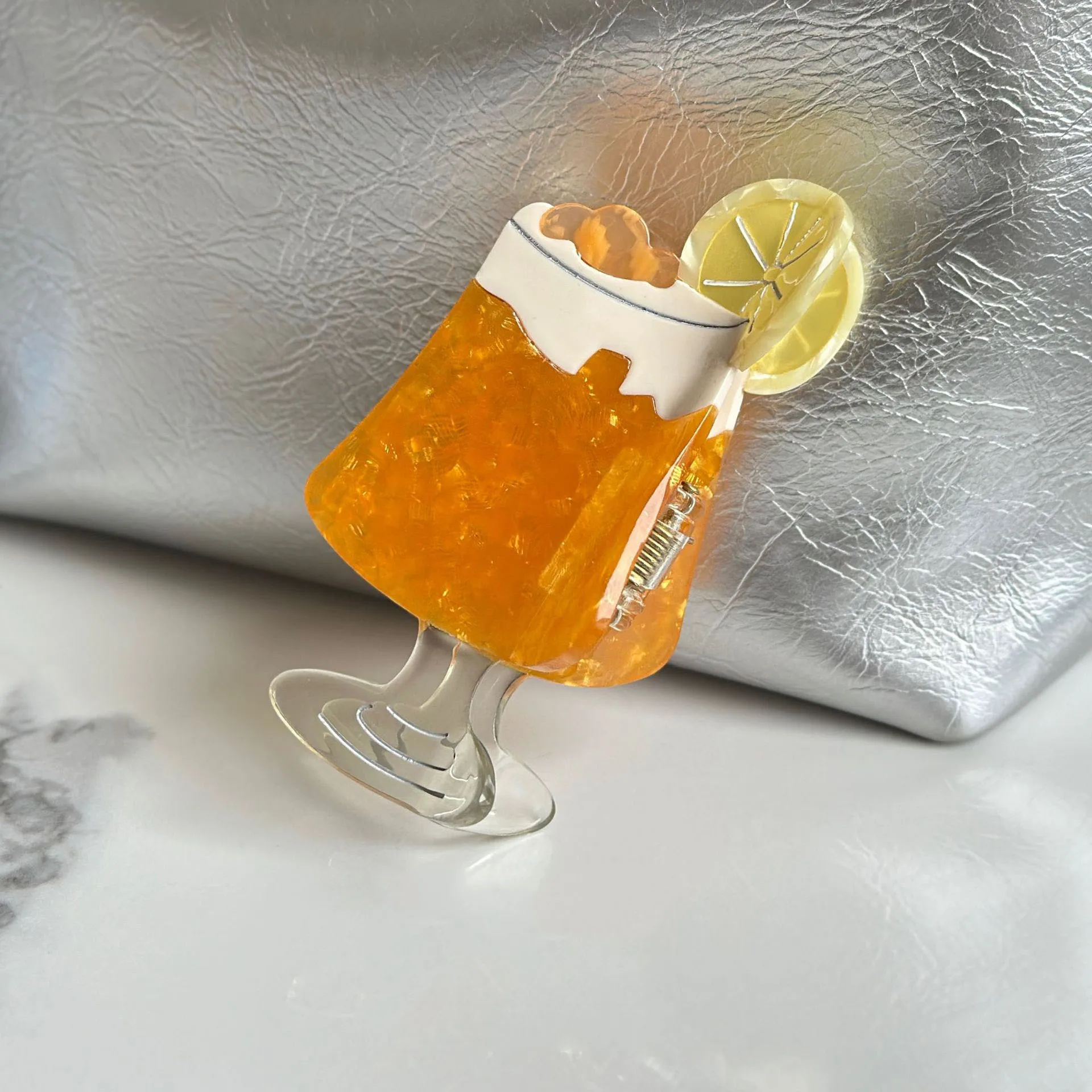 

Muweordy Lemon Cocktail Hair Claws Acetate Claw Clip Orange Juice Wine Glass Hairpin NEW INS Headwear Hair Accessories for Women