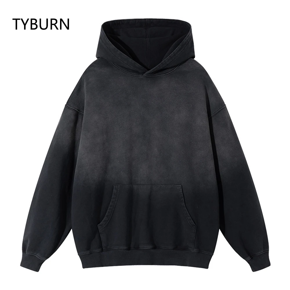 

Толстовка хлопковая с капюшоном, 420 г, градиентный цвет