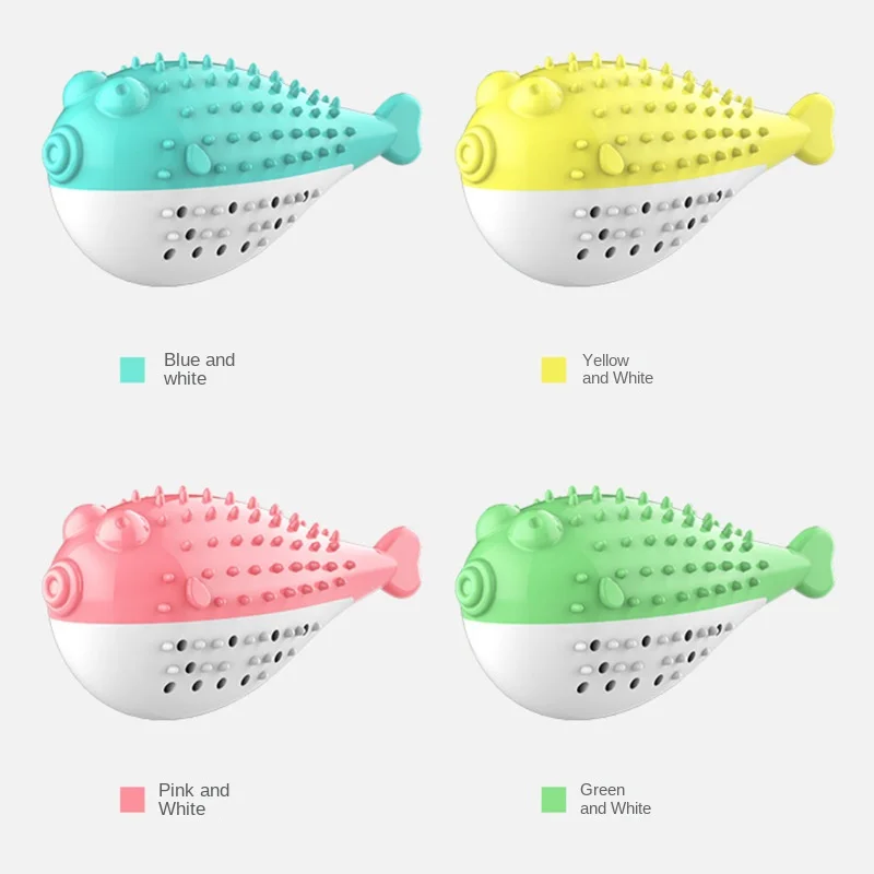 

Cat Teeth Cleaning Toy - Pufferfish Shape with Mint Flavor, Durable Chew Toy and Toothbrush for Cats