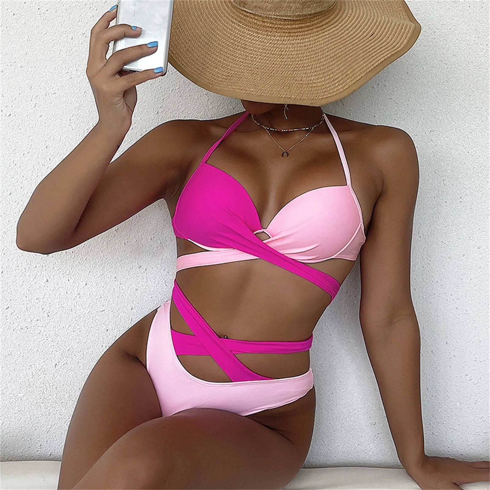 Сексуальный комплект бикини женский сексуальный Молодежный модный простой