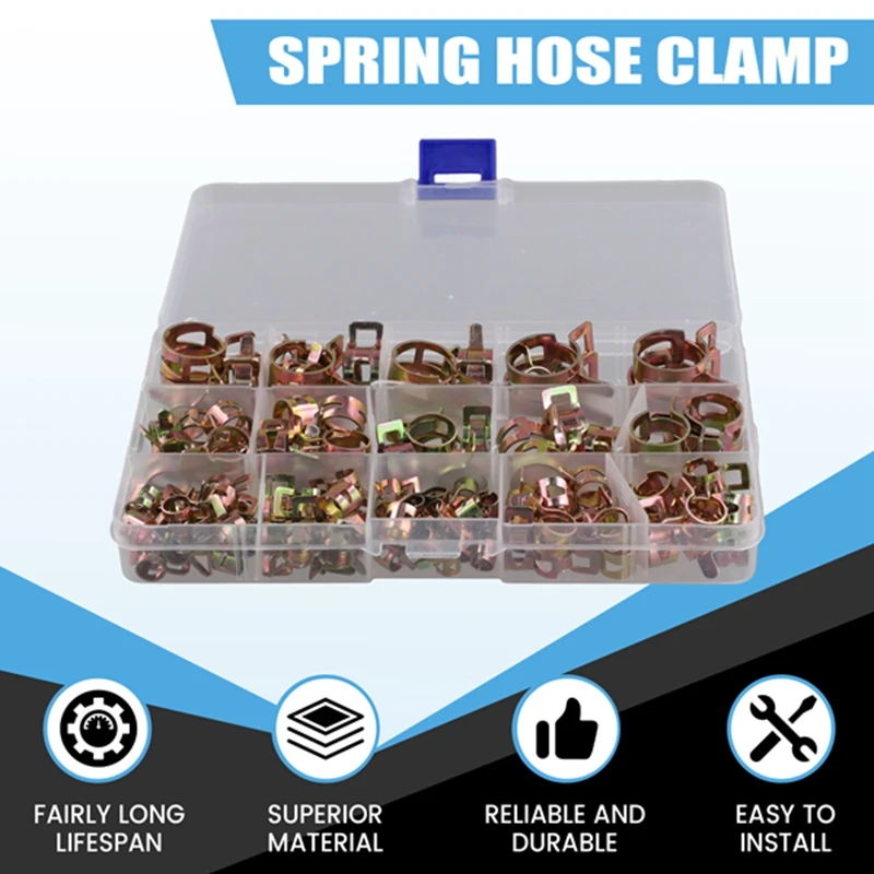 115 шт. пружинные зажимы для шланга 6-22 мм цинковый пружинный зажим топливная линия