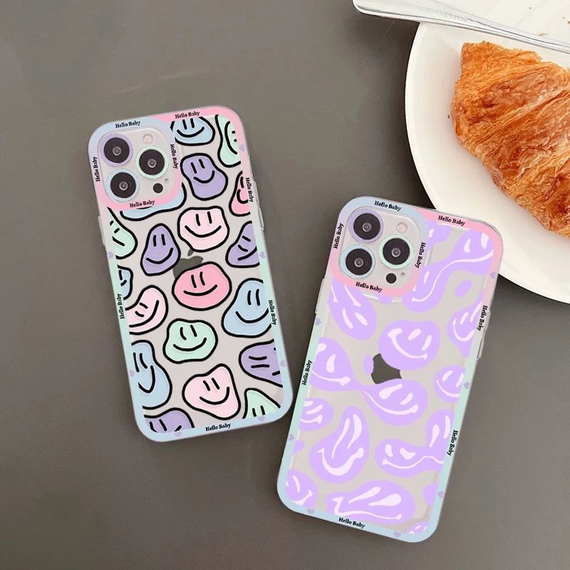 

Funny Smiley Face Phone Case For IPhone 14 13 12 11 Pro Max XS X XR SE 2020 6 7 8 Plus Mini Protective Cover