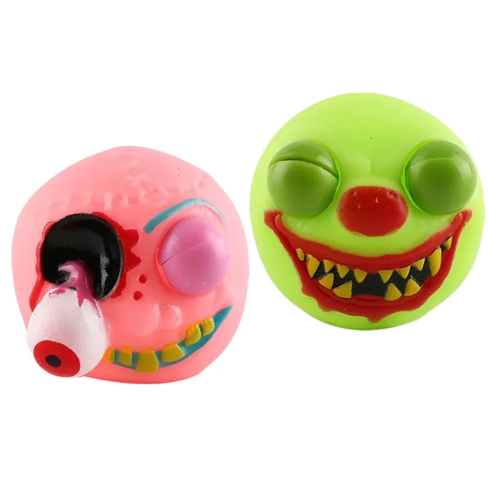

2 Pcs Pinch Toys Elastic Ball Soft Rubber Pressure Novelty Squeeze Hand Sensory
