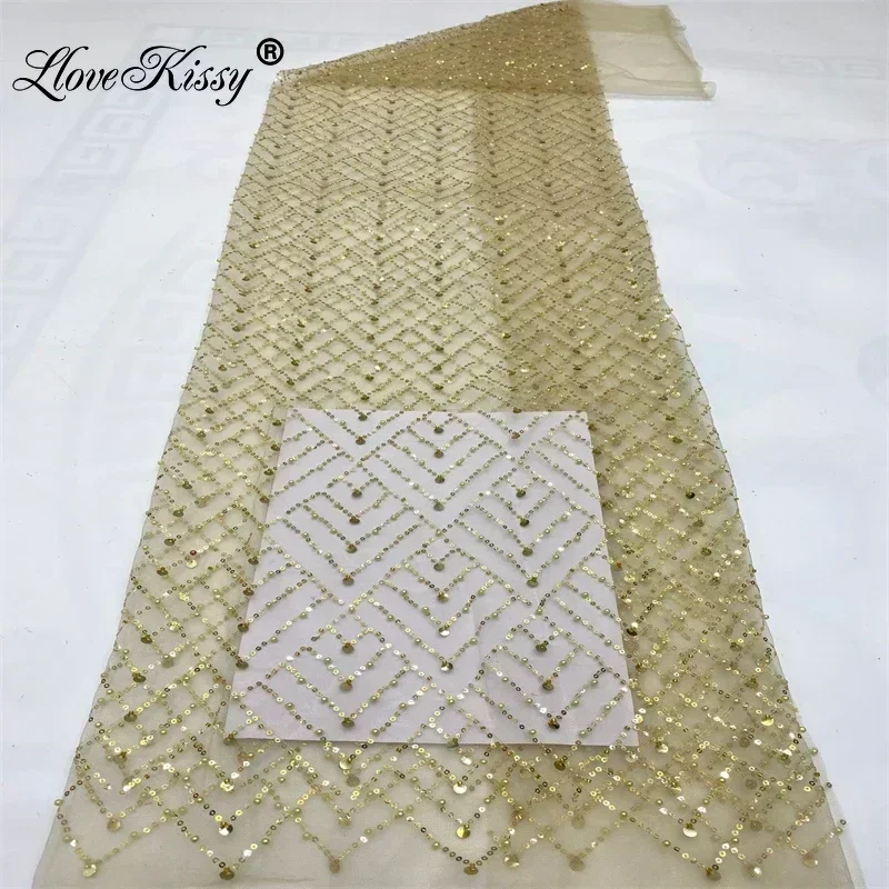 Оптовая продажа сетчатая ткань с вышивкой и блестками 5 ярдов 10 цветов для