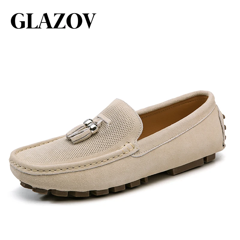 

Мужские летние и весенние Мокасины GLAZOV из натуральной кожи, дышащие мягкие повседневные Мокасины 38-46