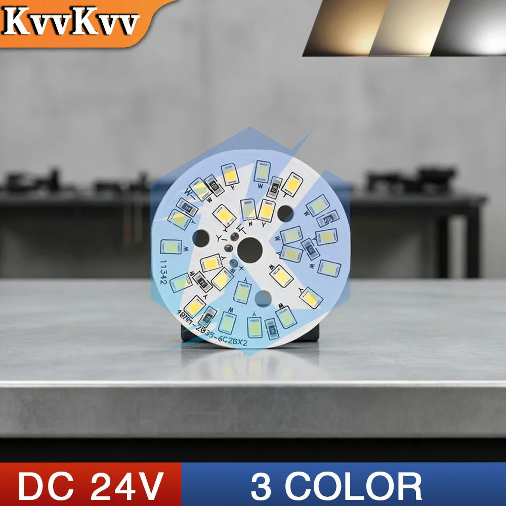Фото Светодиодная плата DC24V SMD2835 3W 5W 10W 15W, белый/теплый белый свет, 48 мм, круглая, модуль PCB, источник света для DIY-светильников, точечных светильников, ламп. №1