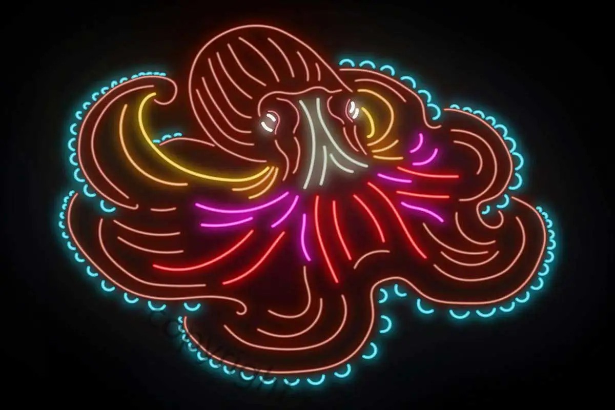 

Кокосовая неоновая вывеска Octopus USS, жестяные пластины, Настенный декор, ретро винтажная металлическая вывеска, неоновая вывеска для мужчин, ...
