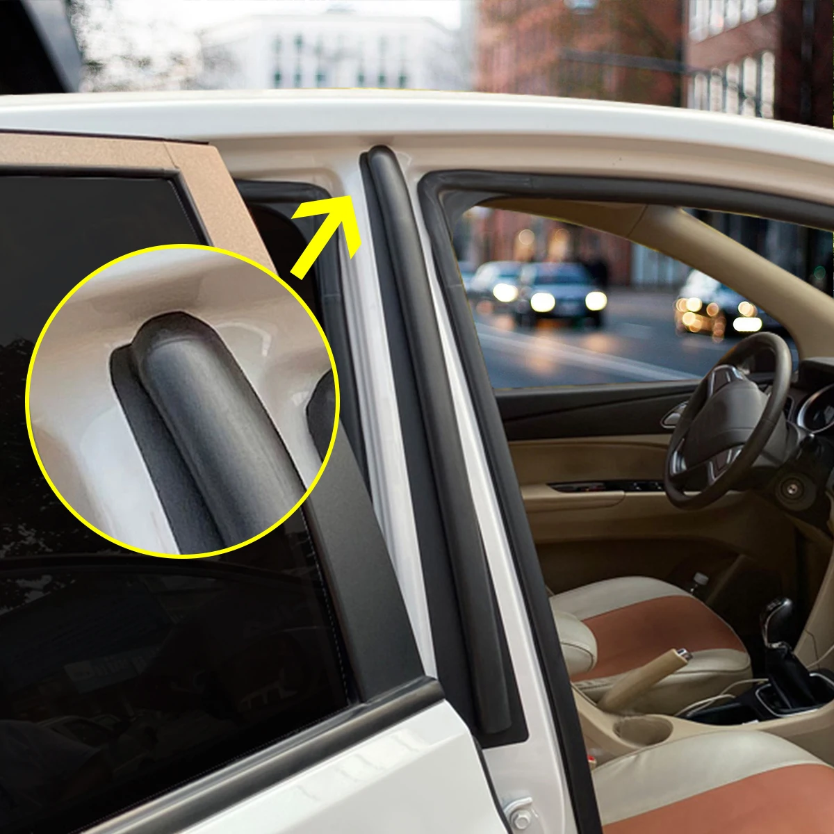 

Car Door B Pillar Seal Strips Sticker Auto Middle Column Sealing Strip Sealant Noise Insulation Soundproofing Dust Proof Styling