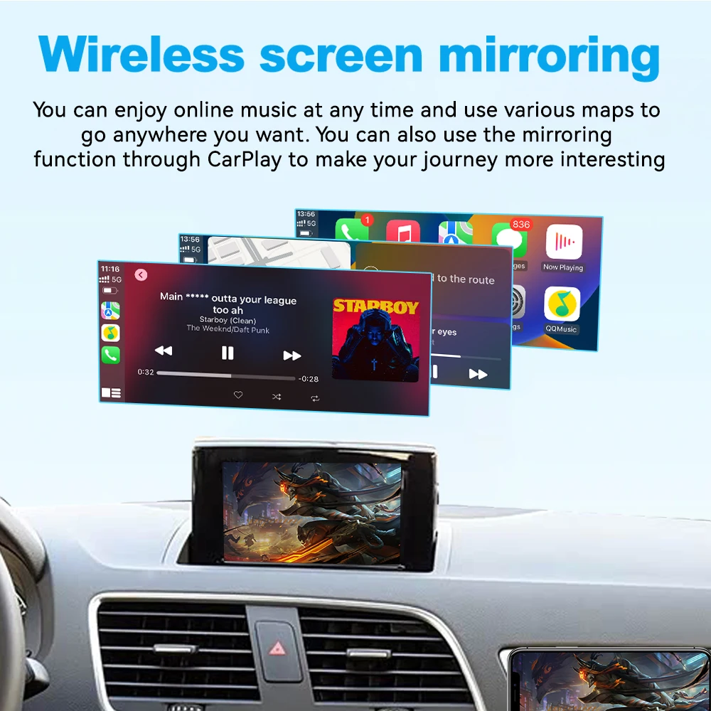 Фото Интерфейс JoyeAuto для Audi 2012-2018 A1 Q3 RMC MMI 2G 3G с беспроводным CarPlay, Android Auto, модулем iOS AirPlay, функцией Mirror-Link. №5