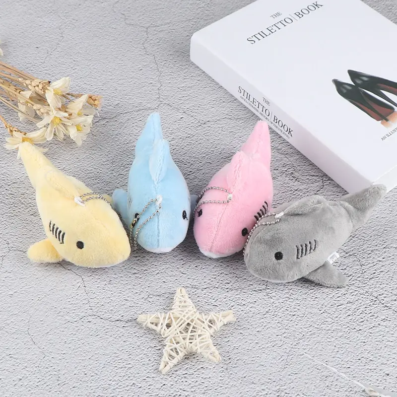 

Mini Cute Marine Animals Plush Toys Key Chain 12CM Small Cute Simulation Shark Plush Stuffed Toy Pendant Doll For Kid Keyring