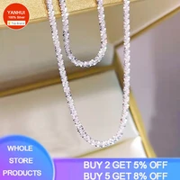 fashion shining silver color necklace for women girl clavicle chain choker trendy jewelry wedding party birthday gift necklace
