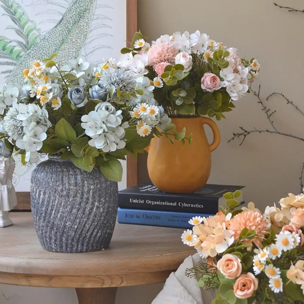 

Artificial Flowers 7-branch Vintage Not Withered Wedding Decoration Valentines Day Decoration Faux Chamomile Party Supplies