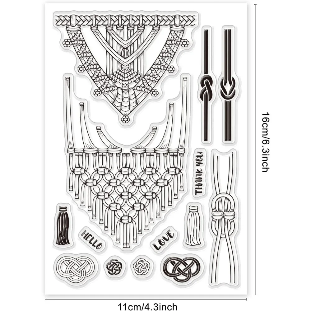 Силиконовые прозрачные штампы с узлом волнистые для фестиваля открытки на день