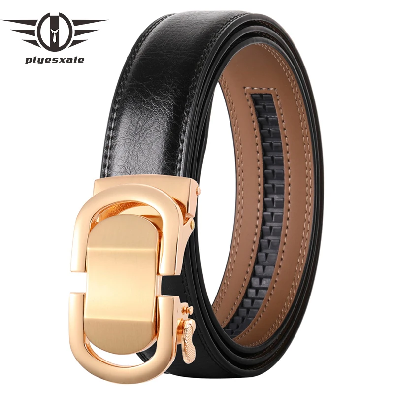 Fashion Gold Automatic Buckle Belt Men High Quality Mens Real Leather Belts For Suit Pants Casual Formal Waist Belt Man B658