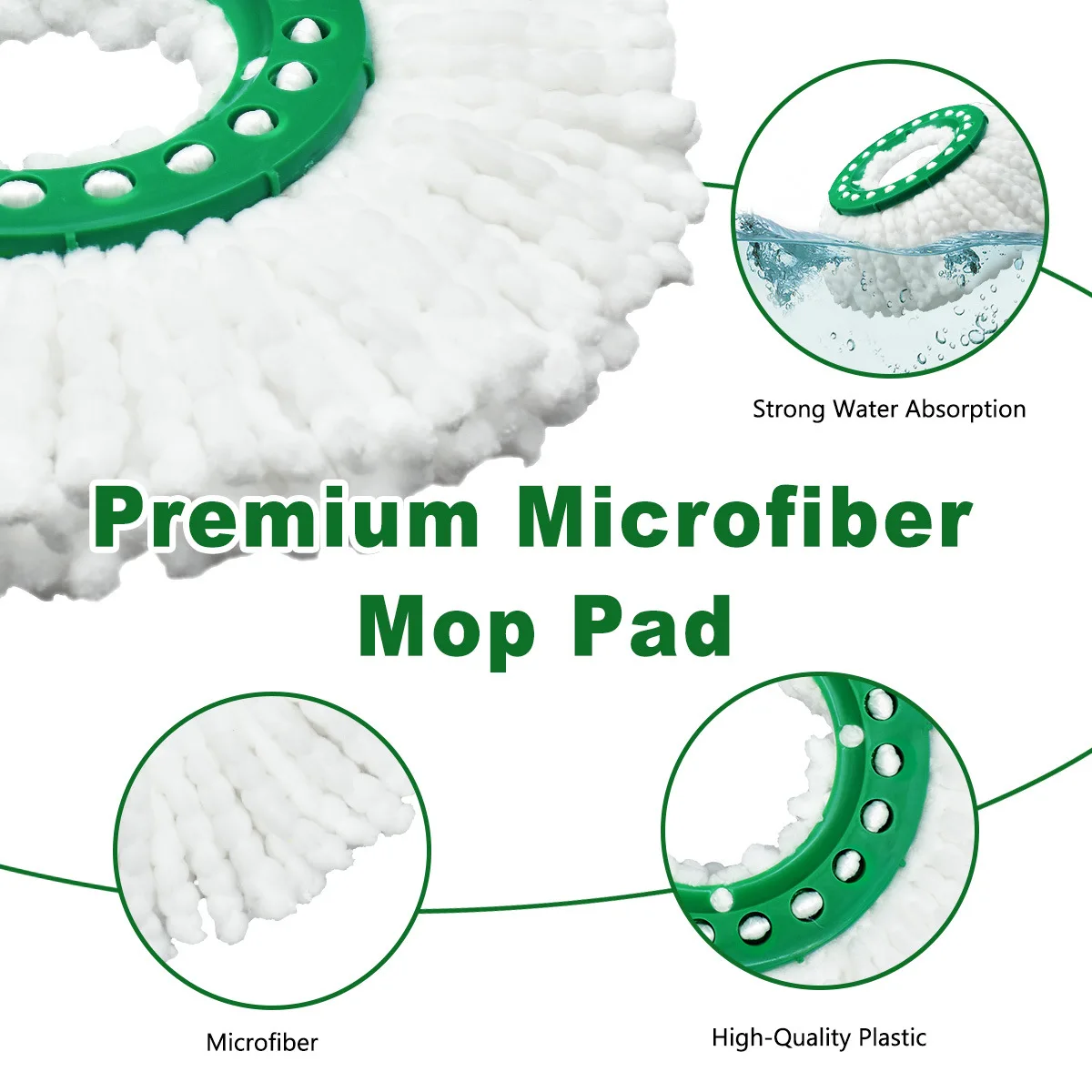 Сменная головка для швабры Libman Tornado большая круглая насадка из микрофибры