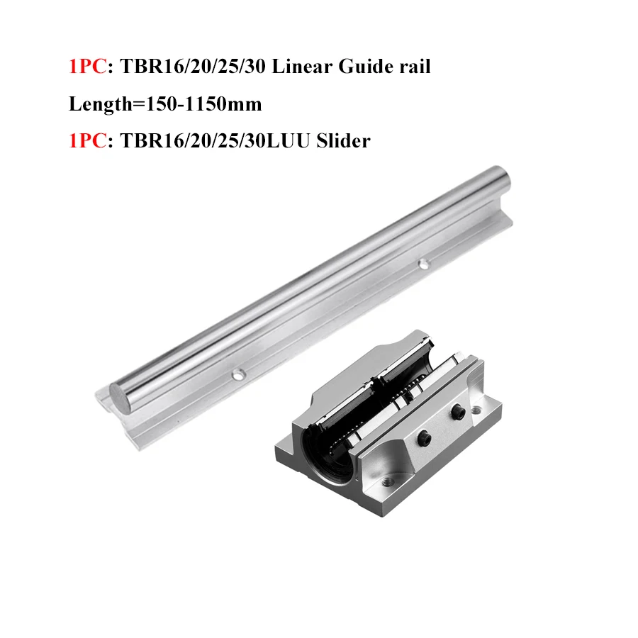 

Linear Guide Rail 1PC TBR16 20 25 30 Length 150-1150mm 1PC/2PC TBR16-30LUU Slider Bearing Support Block 3D Printer CNC Parts