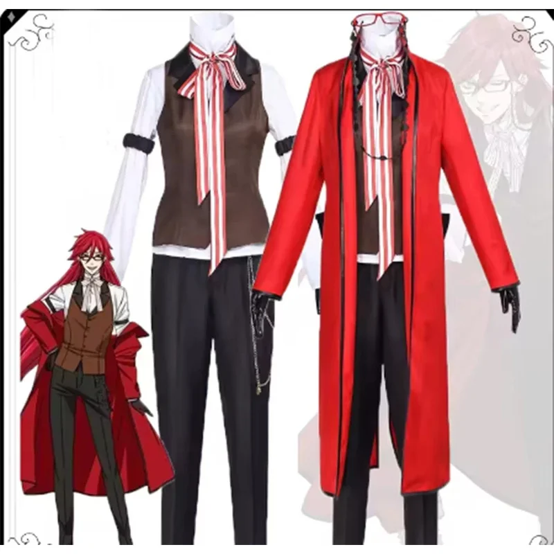 Фото Костюм для косплея A;3,7'd/Fancy Carnival Grell Sutcliff Michaelis Ronald Knox, униформа для Хэллоуина, для взрослых 6'b\7.n;8/ №2