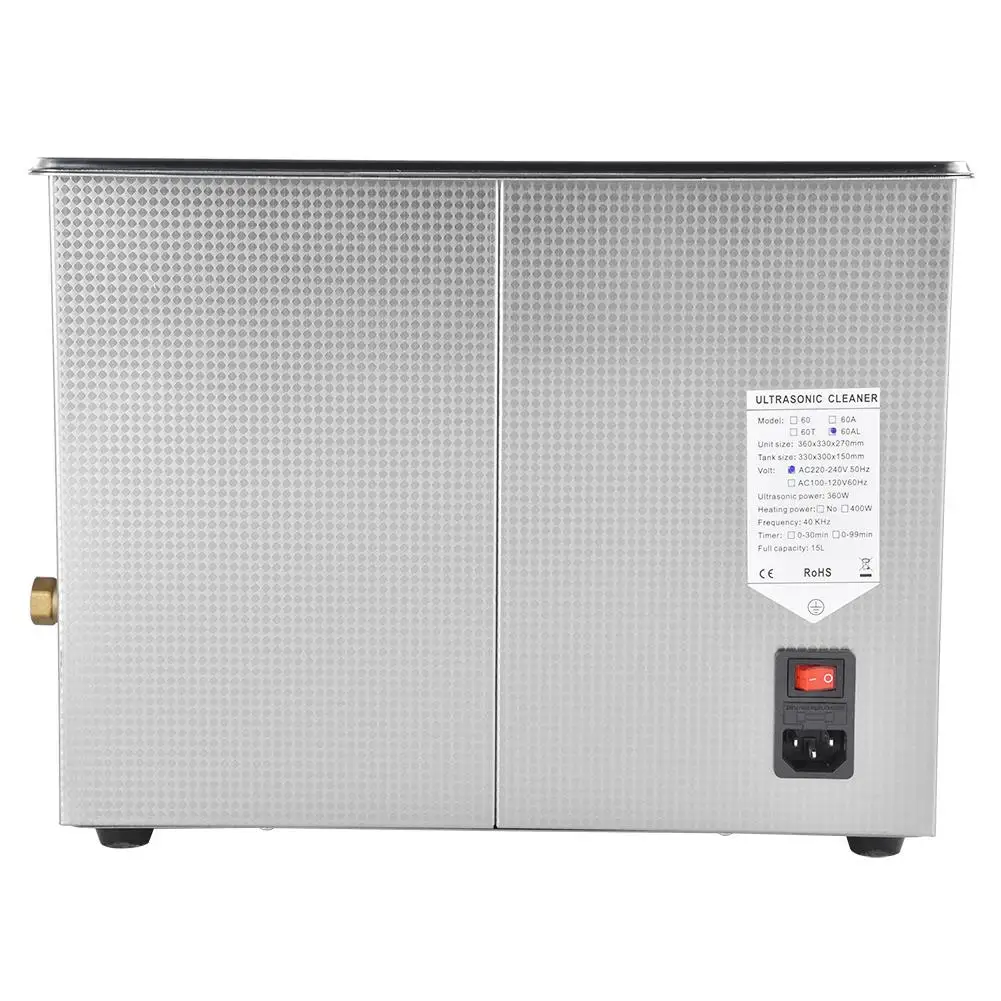 Ультразвуковой очиститель 15 л 60AL цифровой для стиральной машины ювелирных