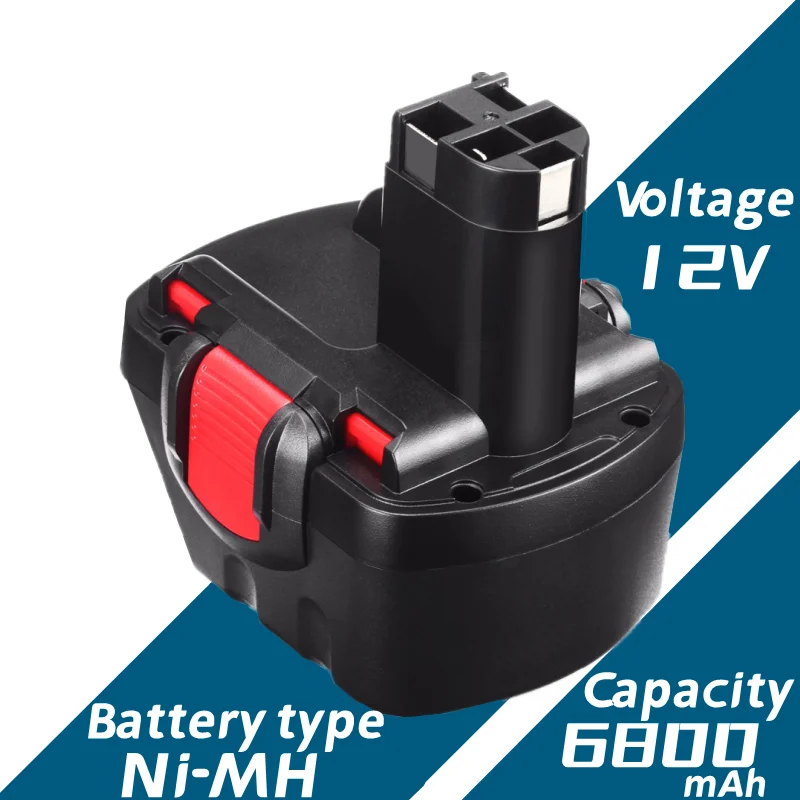 

12V 6800mAh Ni-MH Battery Replacement for Bosch BAT043 BAT045 BAT120 BAT139 2607335542 for Bosch GSR 12-2 12VE-2 PSR 12 GSB