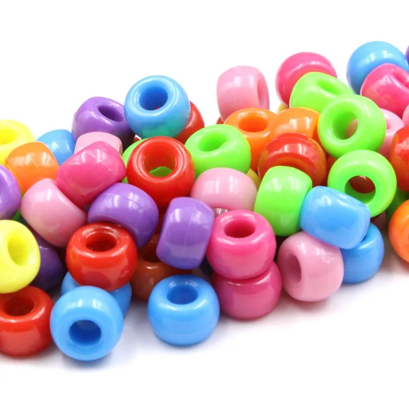 

100-300Pcs Multicolor Acrylic Bucket Beads For Kids Decorate Bracelet Jewelry Accessories DIY Handmade Making Craft Material
