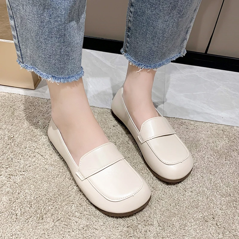 

Повседневные женские туфли-оксфорды, женская обувь, мягкие с закрытым носком и круглым носком, Летние мокасины бабушки, новые кожаные плать...