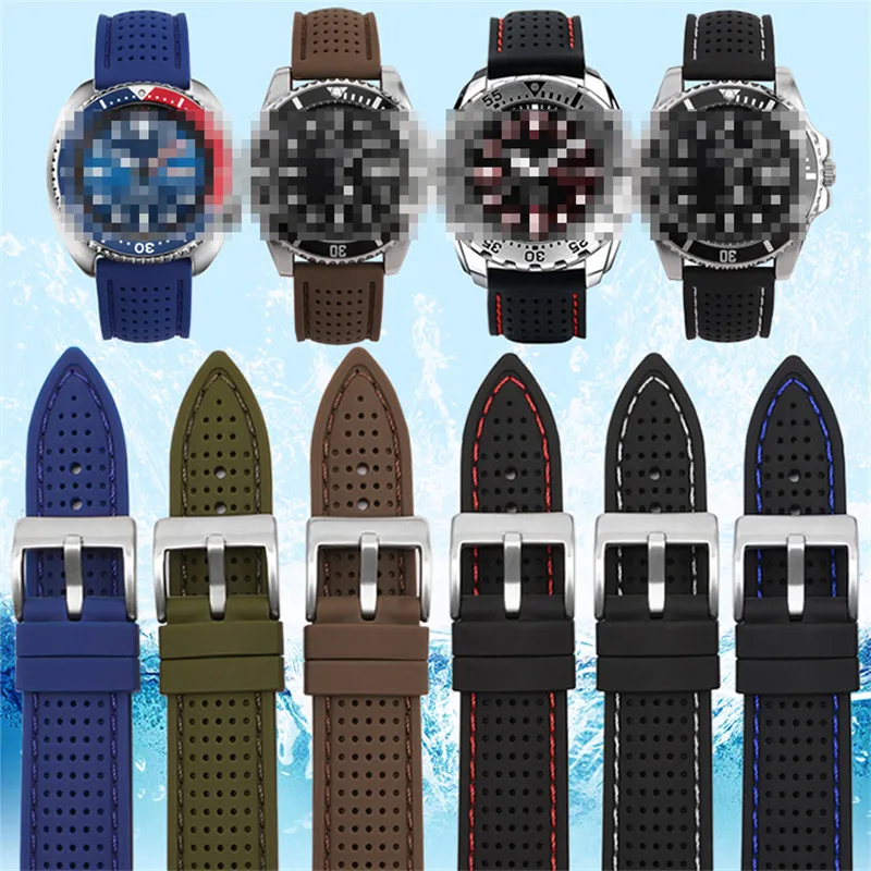 

Silicone Strap for Samsung S3 Huawei Watch GT2 46mm Amazfit GTR 18mm 20mm 22mm 24mm Sport Waterproof Rubber Men Replacement Band