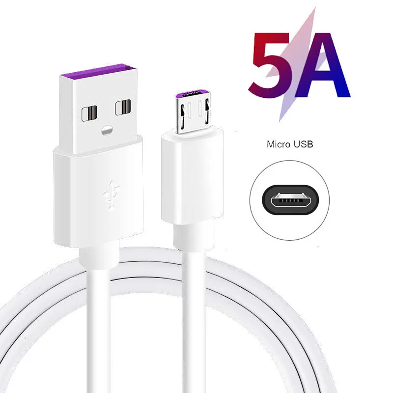 Оригинальный 5A Micro USB кабель для быстрой зарядки телефона для HUAWEI P9 P10 Lite G9Plus Maimang8 6 Nova 3i Honor 9A 8X Tablet M2 M3