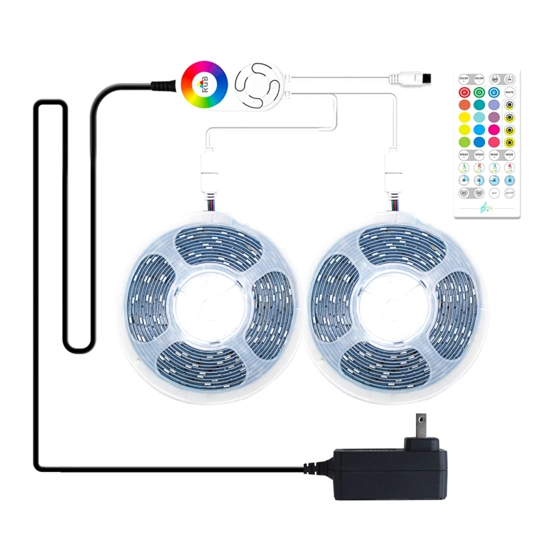 

NEW-WIFI LED Light Strip 20M 600 Lights 5050 RGB 12V 40 Keys Remote Control Music Rhythm Voice Smart Light Strip Set