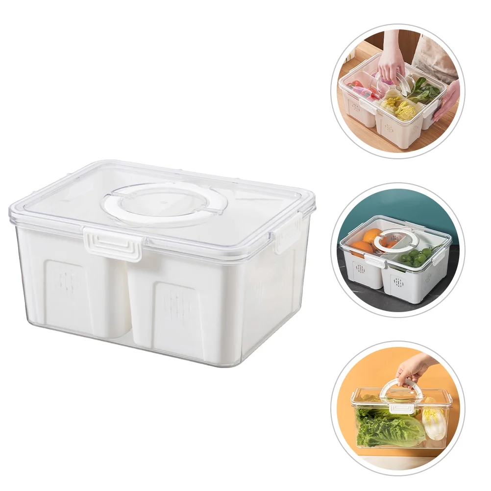 

Fresh-keeping Box Refrigerator Organizer Containers Fridge Grid Food Storage Garlic The Pet Seasoning Cases