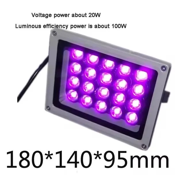 

30 Вт 100 Вт 405 нм 365 нм 395 нм Светодиодная УФ-лампа для отверждения геля Ультрафиолетовая машина для масляной печати Чернильная краска Шелковая ширма 3D-принтер для отверждения