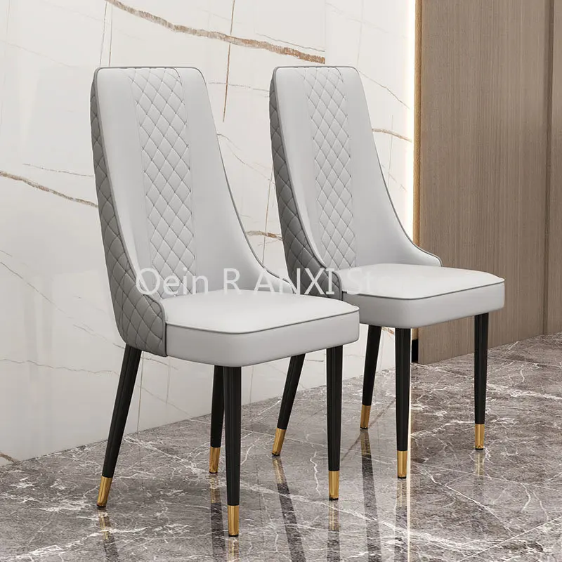 

PU Leather Nordic Dining Chairs Kitchen Dresser Salon Office Ergonomic Dining Chairs Luxury Modern Cadeira Home Furniture WK