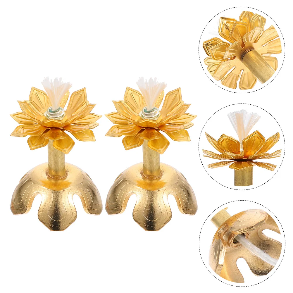 

2Pcs Alloy Wick Holder Creative Oil Light Rack Wick Storage Stand