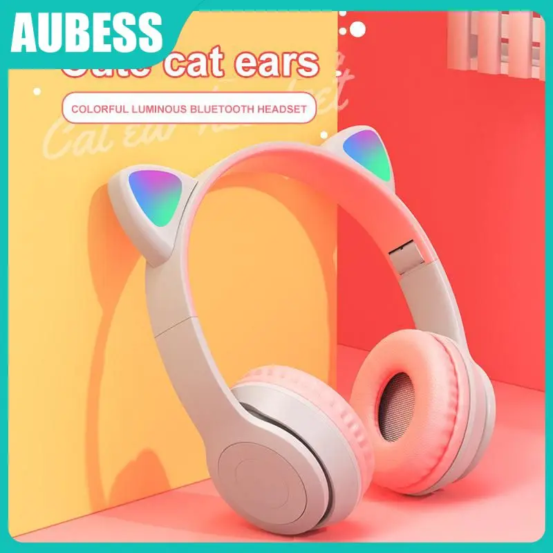 

Cute Headset Led Light Headset Cat Ear Earphones 5.0 Sport Hifi Sports Headphones Wireless Headphone Foldable