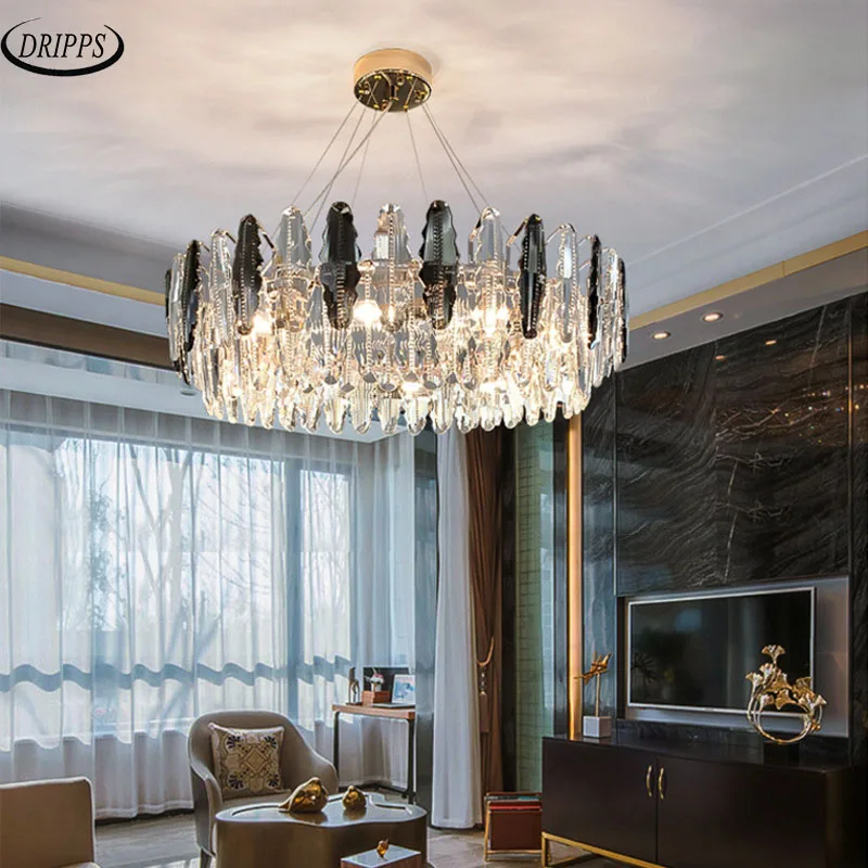 

Люстра в современном стиле, хрустальная лампа для гостиной, спальни, потолочная лампа, люстра для столовой, интерьерное освещение для отеля, виллы
