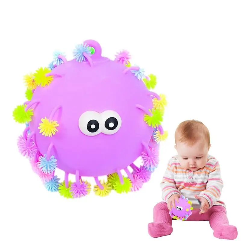 

Glowing Puffer Balls Portable Colorful Soft Rubber Flash Ball Multifunctional Stress Reliever Ball Toys Safe Cool Ball Toy For