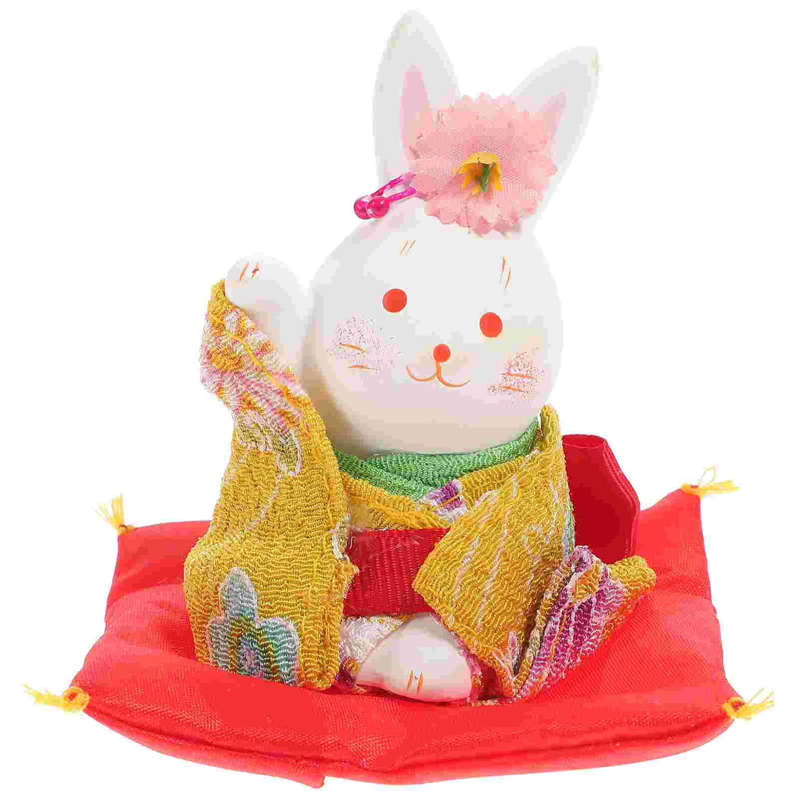 

Rabbit Japanese Bunny Giftsdecorations Figurines Plush Cardecor Year Female Friends Birthday Home Ornaments Ornament Interior