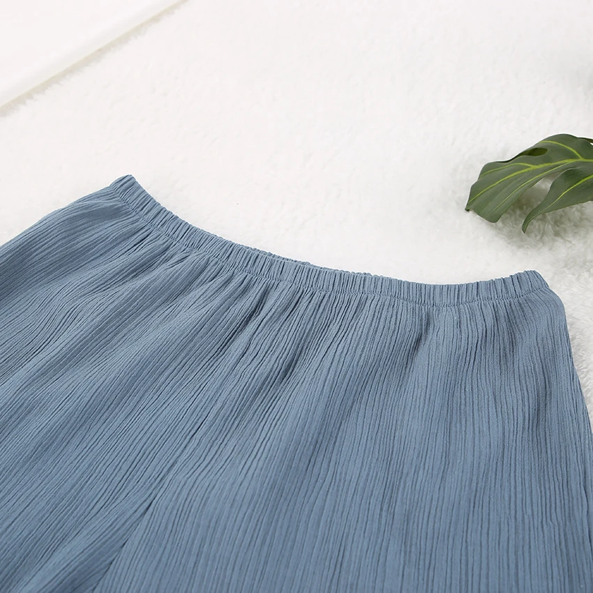 2022 Summer French Fashion Sling V-neck Pajamas Shorts Two-Piece Jacquard Solid Color Loose Ladies Homewear