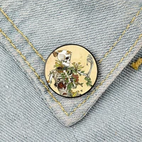 skull and plant printed pin custom brooches shirt lapel teacher tote bag backpacks badge cartoon gift brooches pins for women
