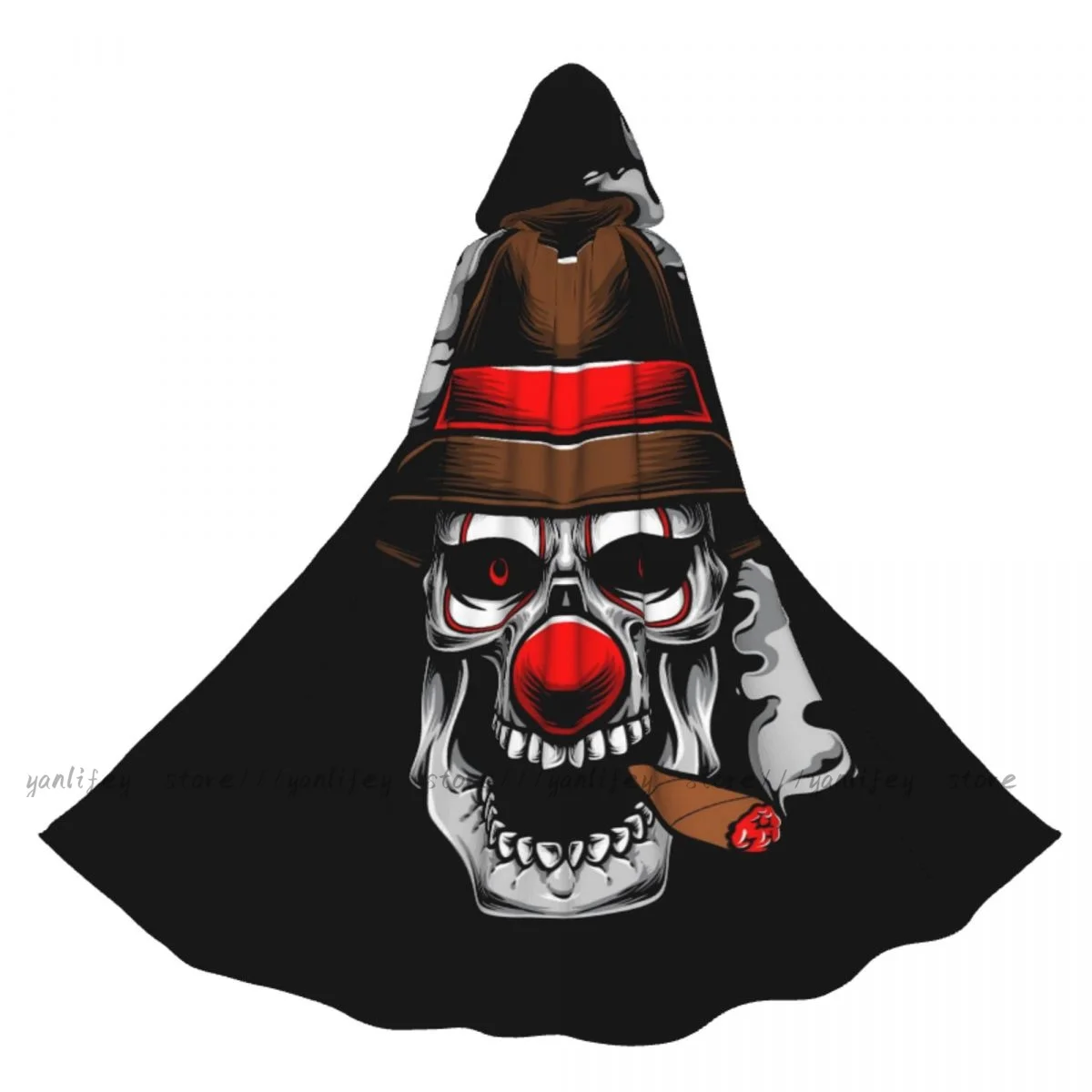 Клоун Череп в шляпе мафии плащ с капюшоном для косплея