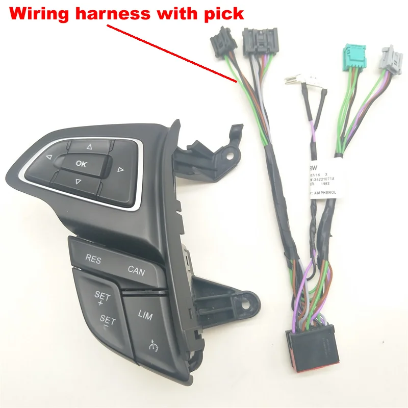 

Для Ford Focus MK3 2015-2018 Kuga 2017, переключатель круиз-контроля, многофункциональная кнопка на руле, аудио-кнопка Bluetooth