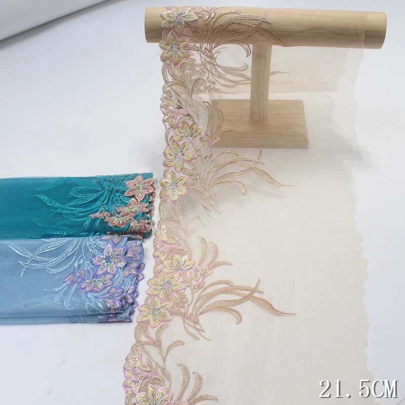 

Кружевная ткань с вышивкой, 29 ярдов, Ширина 22 см