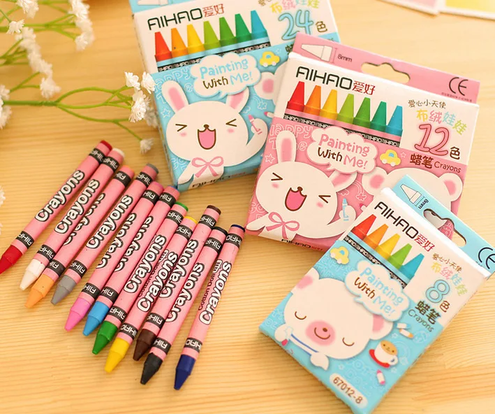 24PCS Wholesale Office Supplies Hobby Stationery Oil Pastel 8-12-24-color Nontoxic Crayon Summer Supplies for School Students
